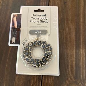 Universal Crossbody Phone Strap - Black and Gold